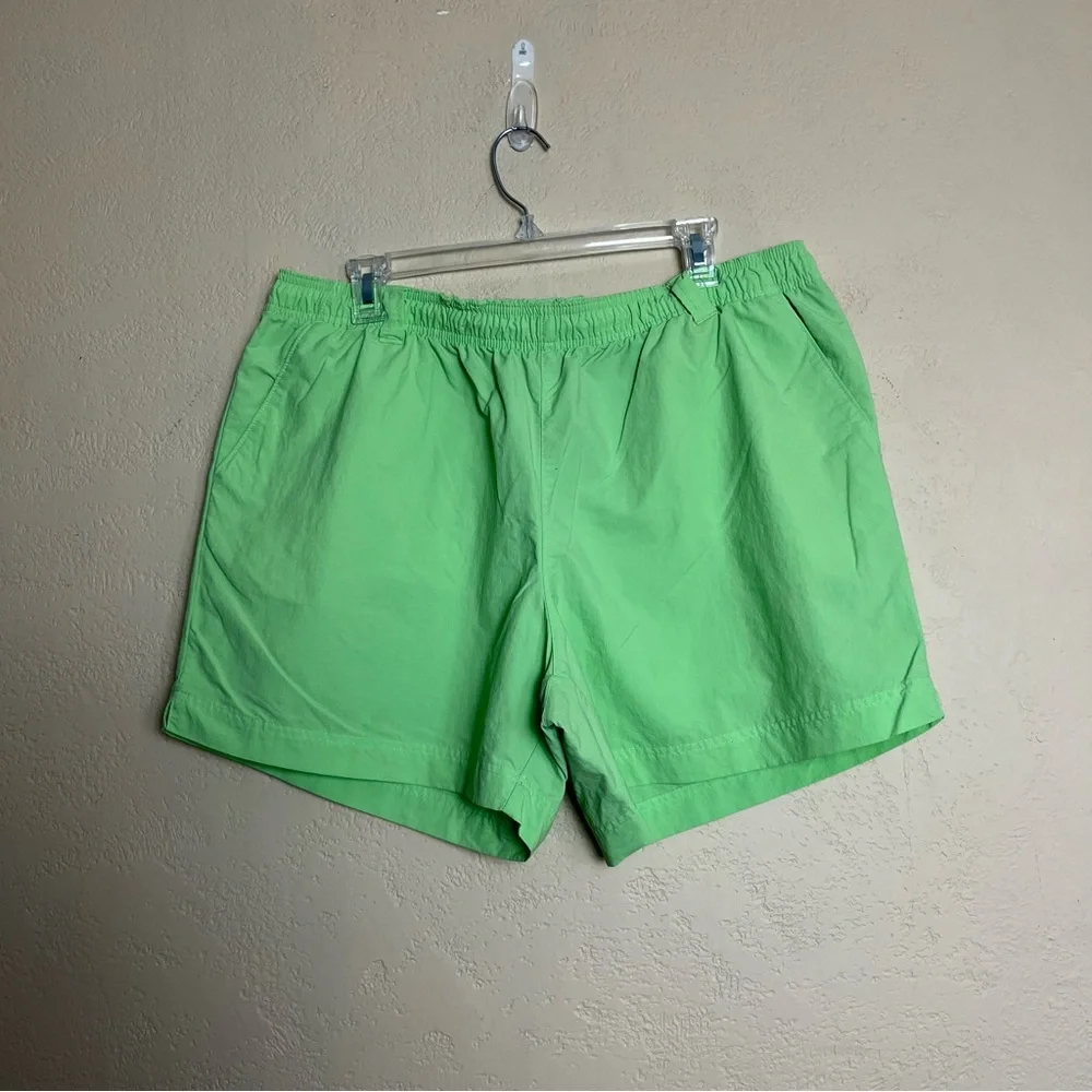 Columbia PFG Fishing Elastic‎ Waist Green Shorts Mens Size XL
